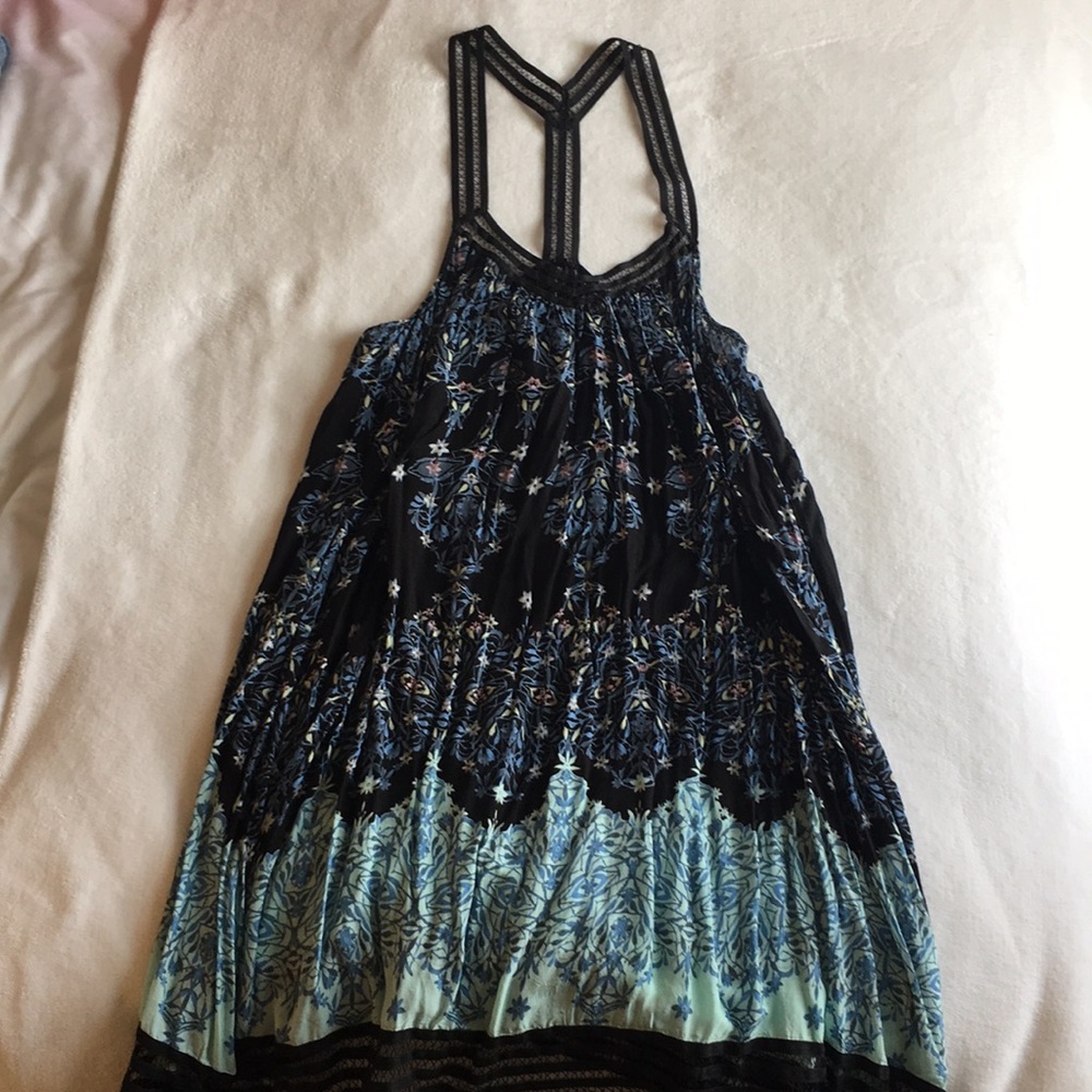 Free People Halter Patterned Boho Slip Dress - Picture 1 of 4